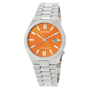 citizen tsuyosa automatic orange dial men's watch nj0151 88z