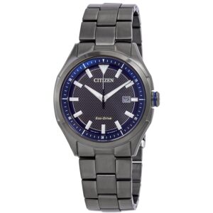 citizen wdr eco drive blue dial men's watch aw1147 52l