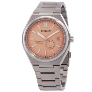 citizen zenshin automatic salmon dial men's watch nj0180 80z