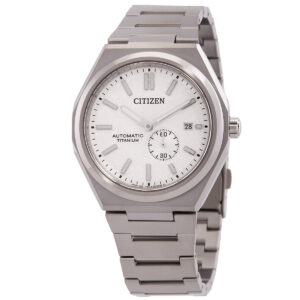 citizen zenshin automatic white dial men's watch nj0180 80a