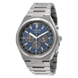 citizen zenshin chronograph blue dial men's watch ca4610 85l