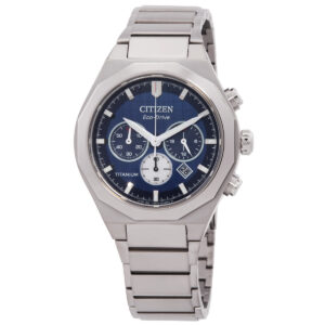 citizen zenshin senkei chronograph blue dial men's watch ca4691 59l