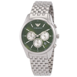 emporio armani chronograph quartz diamond green dial men's watch ar11581