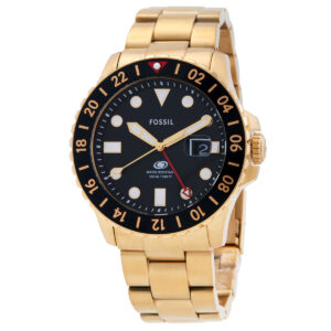 fossil blue gmt black dial men's watch fs5990