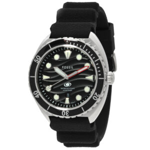 fossil breaker quartz black dial men's watch fs6062