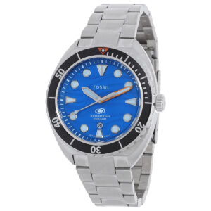 fossil breaker quartz blue dial men's watch fs6064