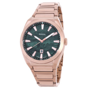 fossil everett quartz green dial men's watch fs6074