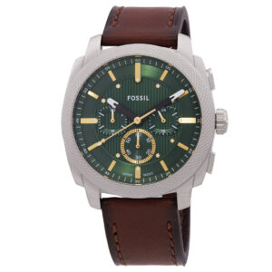 fossil machine chronograph quartz green dial men's watch fs6100