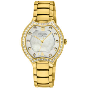 gevril lugano diamond mother of pearl dial ladies watch 11221b