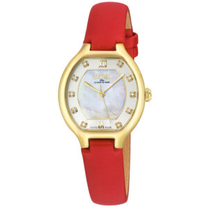 gevril lugano diamond mother of pearl dial ladies watch 14021.1