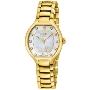 gevril lugano diamond mother of pearl dial ladies watch 14021b