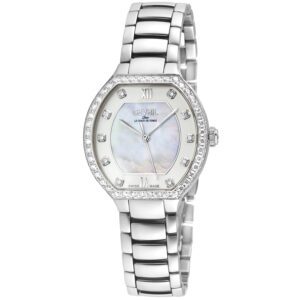 gevril lugano diamond mother of pearl dial ladies watch 14241b