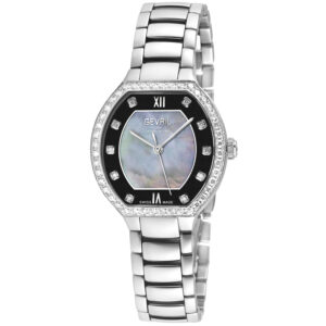 gevril lugano diamond mother of pearl dial ladies watch 14247b
