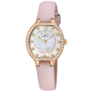 gevril lugano diamond mother of pearl dial ladies watch 14251