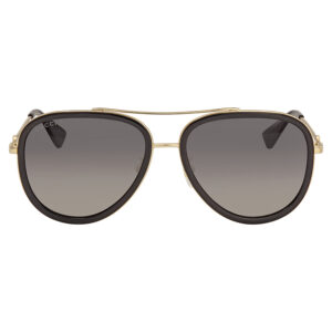 gucci polarized grey gradient pilot ladies sunglasses gg0062s 011 57