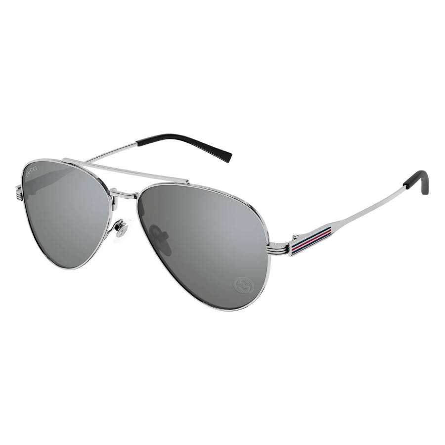 gucci silver pilot men's sunglasses gg1874s 002 57 gucci silver pilot men's sunglasses gg1874s 002 57