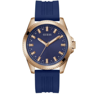 guess champ quartz blue dial men's watch gw0639g3