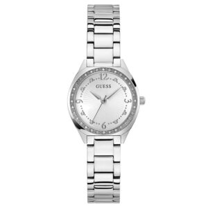 guess charlotte quartz silver dial ladies watch gw0767l1