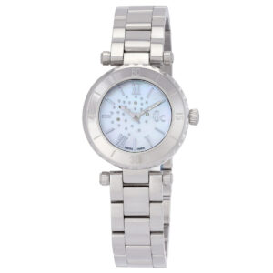 guess classic silver tone dial ladies watch x70110l1s