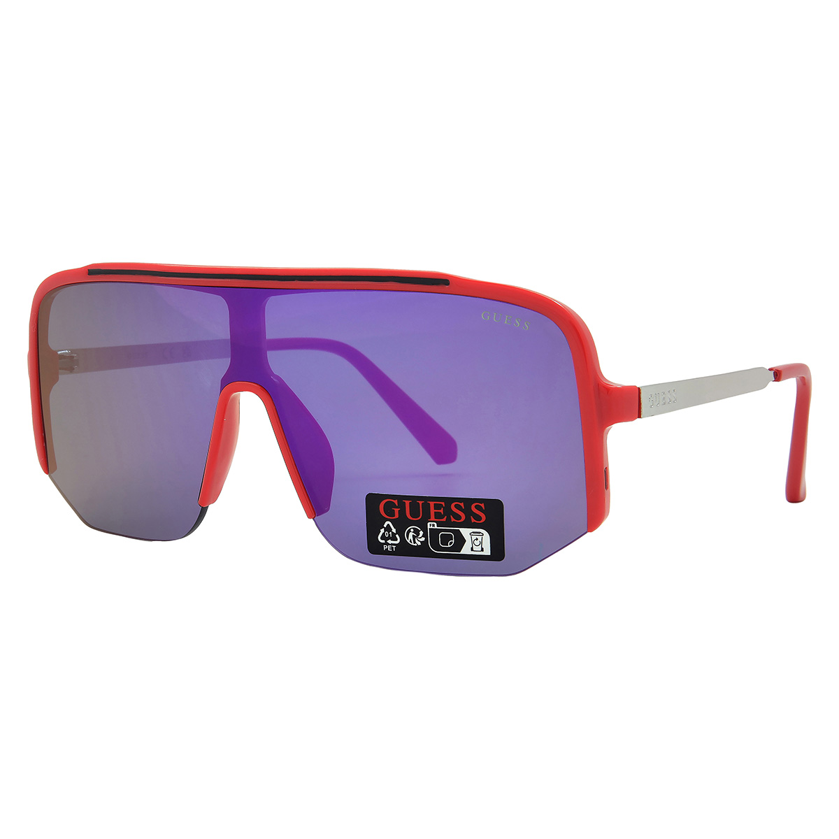 guess factory smoke mirror shield men's sunglasses go00054 66c 00 guess factory smoke mirror shield men's sunglasses go00054 66c 00