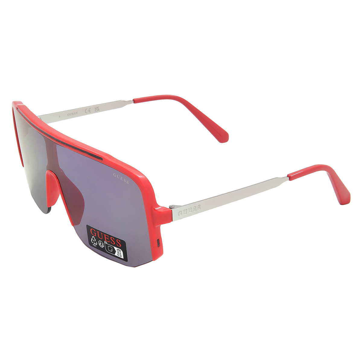 guess factory smoke mirror shield men's sunglasses go00054 66c 00 guess factory smoke mirror shield men's sunglasses go00054 66c 00