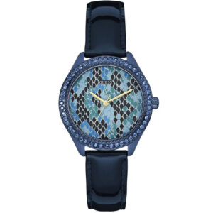 guess mini mystical quartz blue dial ladies watch w0626l3