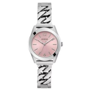guess serena quartz pink dial ladies watch gw0845l1