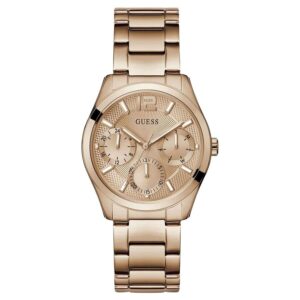 guess zoe quartz rose gold dial ladies watch gw0760l3