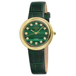 gv2 by gevril arezzo quartz diamond green dial ladies watch 13302