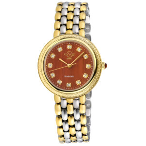 gv2 by gevril arezzo quartz diamond red dial ladies watch 13303b