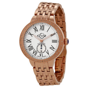 gv2 by gevril astor rose gold tone diamond bezel quartz ladies watch 9102