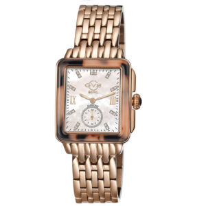 gv2 by gevril bari tortoise diamond mother of pearl dial ladies watch 9245b