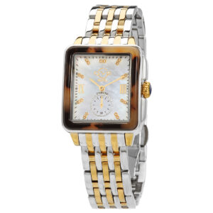 gv2 by gevril bari tortoise diamond mother of pearl dial ladies watch 9247b