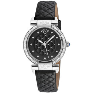gv2 by gevril berletta quartz diamond black dial ladies watch 1543