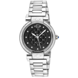 gv2 by gevril berletta quartz diamond black dial ladies watch 1543b