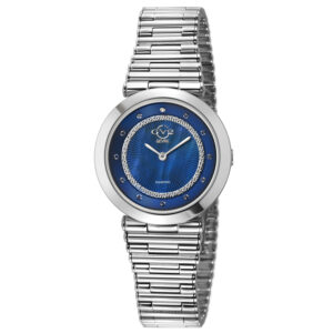 gv2 by gevril burano quartz diamond blue dial ladies watch 14411b