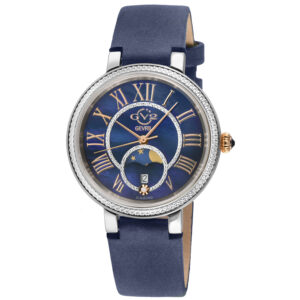gv2 by gevril genoa mother of pearl dial quartz moon phase diamond ladies watch 12549