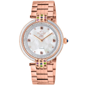 gv2 by gevril matera diamond mother of pearl dial ladies watch 12805b