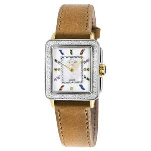 gv2 by gevril padova gemstone diamond mother of pearl dial ladies watch 12334.1