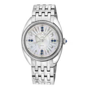 gv2 by gevril palermo diamond mother of pearl dial ladies watch 13101b