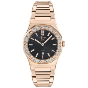 gv2 by gevril palmanova quartz diamond black dial ladies watch 12704