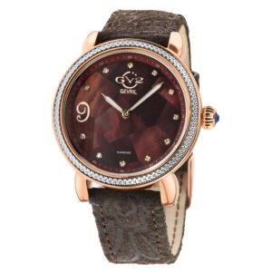 gv2 by gevril ravenna floral quartz diamond mother of pearl dial ladies watch 12604f