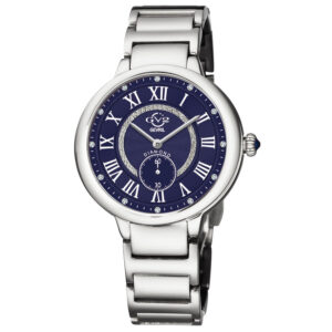 gv2 by gevril rome quartz diamond blue dial ladies watch 12205b