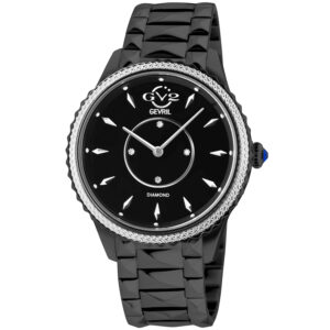 gv2 by gevril siena quartz black dial diamond ladies watch 11703 425