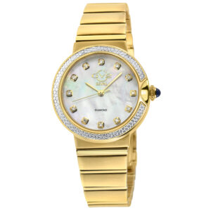 gv2 by gevril sorrento diamond mother of pearl dial ladies watch 12442b