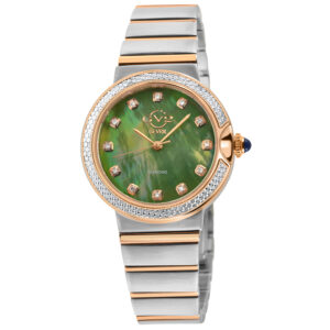 gv2 by gevril sorrento diamond mother of pearl dial ladies watch 12448b