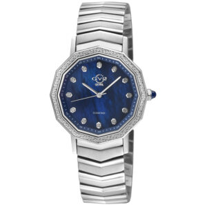 gv2 by gevril spello ii diamond mother of pearl dial ladies watch 14517b