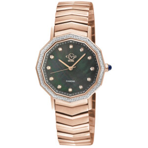 gv2 by gevril spello ii diamond mother of pearl dial ladies watch 14518b