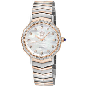 gv2 by gevril spello ii diamond mother of pearl dial ladies watch 14519b