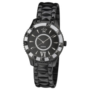 gv2 by gevril venice diamond quartz black dial ladies watch 11713 425